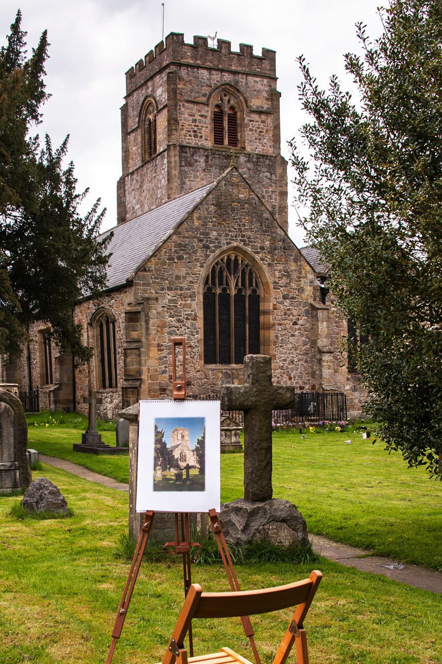 Picture: Painting in the churchyard